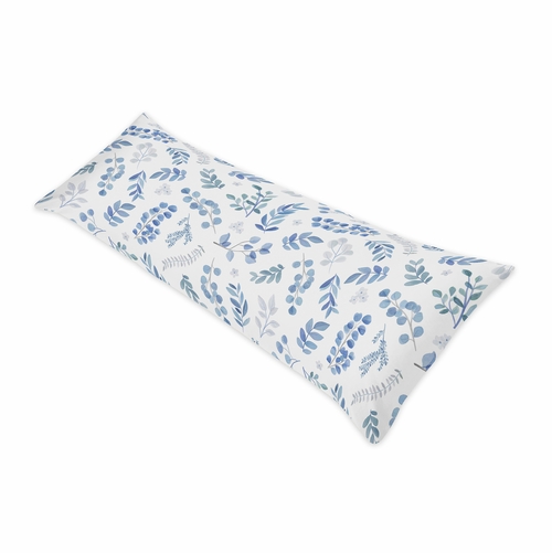 Botanical Blue Collection Full Length Body Pillow Cover