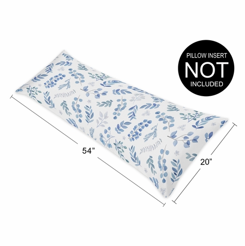 Botanical Blue Collection Full Length Body Pillow Cover - alt image 3