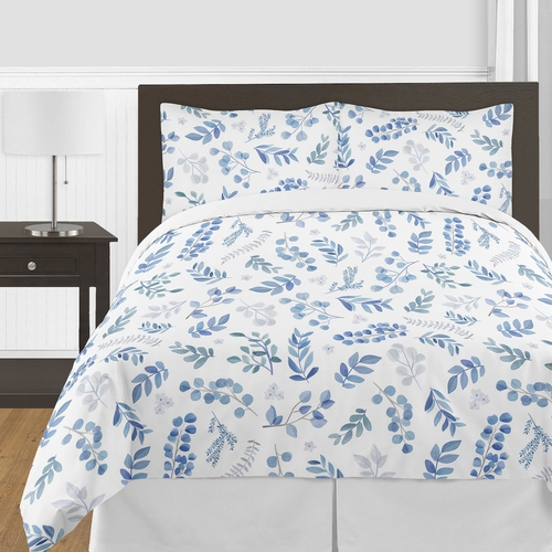 Botanical Blue Collection Full/Queen Bedding - alt image 1