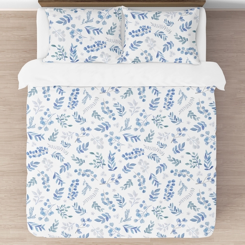 Botanical Blue Collection Full/Queen Bedding - alt image 2
