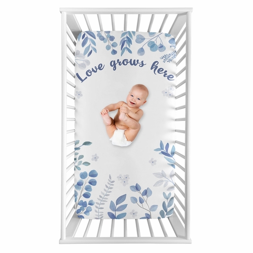 Botanical Blue Collection Photo Op Crib Sheet