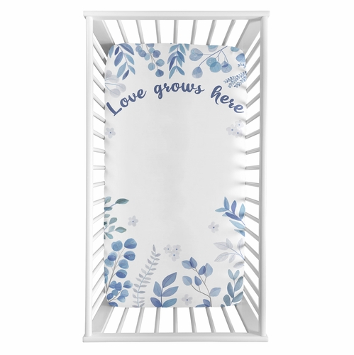 Botanical Blue Collection Photo Op Crib Sheet - alt image 1