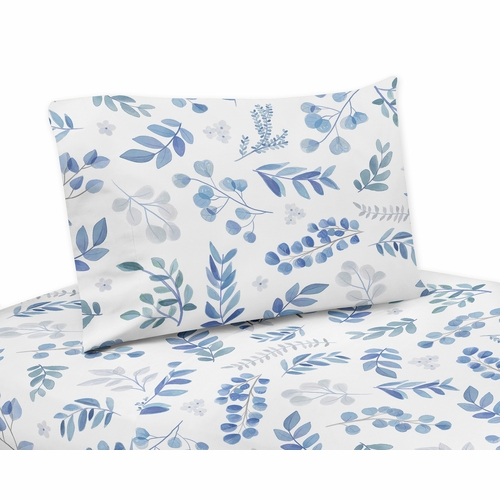 Botanical Blue Collection Queen Sheet Set