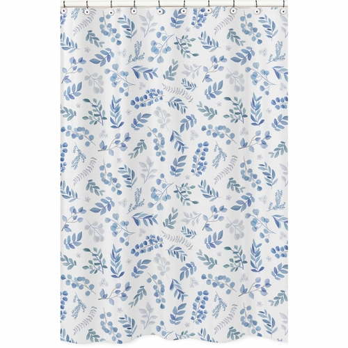 Botanical Blue Collection Shower Curtain