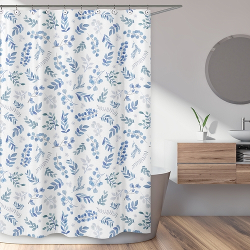 Botanical Blue Collection Shower Curtain - alt image 1