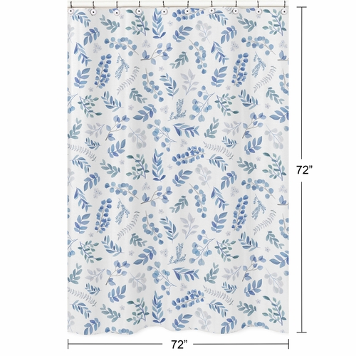 Botanical Blue Collection Shower Curtain - alt image 4