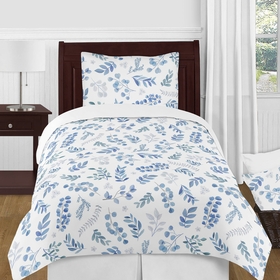 Botanical Blue Collection Twin Bedding