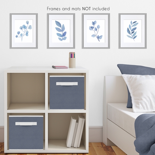 Botanical Blue Collection Wall Art Prints - Set of 4 - Single Flower - alt image 2