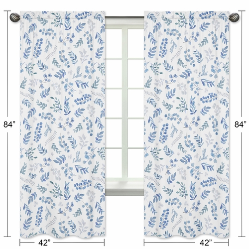 Botanical Blue Collection Window Panels - Set of 2 - alt image 4