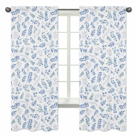 Botanical Blue Collection Window Panels - Set of 2