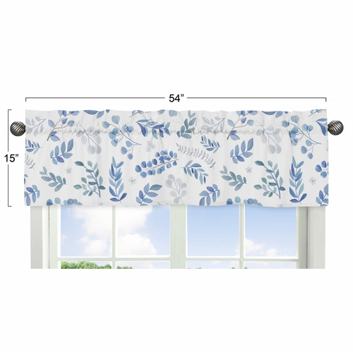 Botanical Blue Collection Window Valance - alt image 2