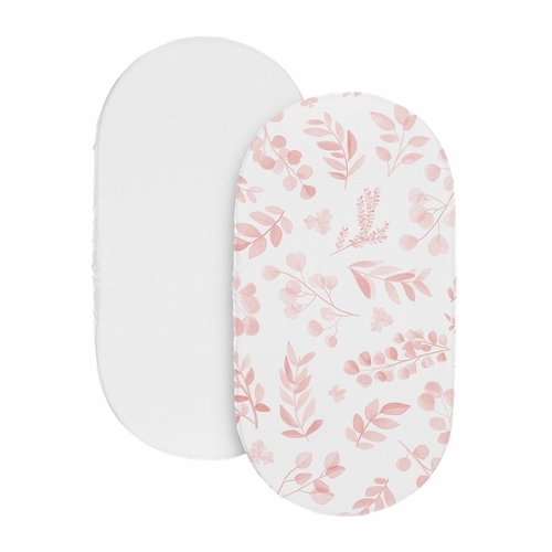 Botanical Blush Pink Collection 2 Pack Baby Bassinet Fitted Sheets - alt image 1