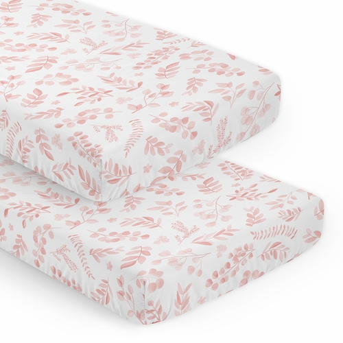 Botanical Blush Pink Collection 2 Pack Crib Sheets
