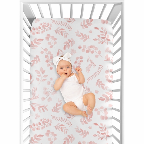 Botanical Blush Pink Collection 2 Pack Crib Sheets - alt image 3