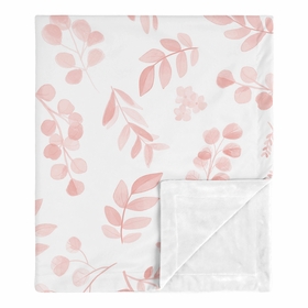 Botanical Blush Pink Collection Baby Blanket