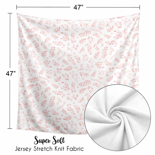 Botanical Blush Pink Collection Baby Swaddle Blanket - alt image 4