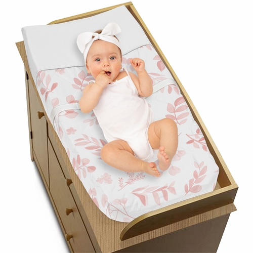 Botanical Blush Pink Collection Changing Pad Cover - alt image 2