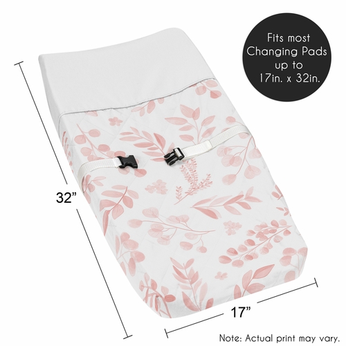 Botanical Blush Pink Collection Changing Pad Cover - alt image 4