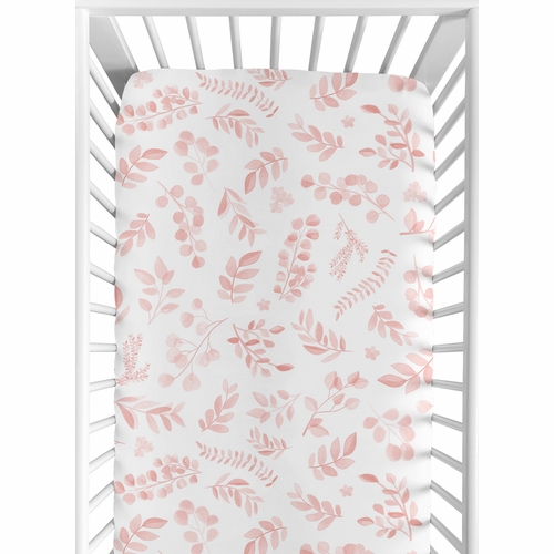Botanical Blush Pink Collection Crib Sheet
