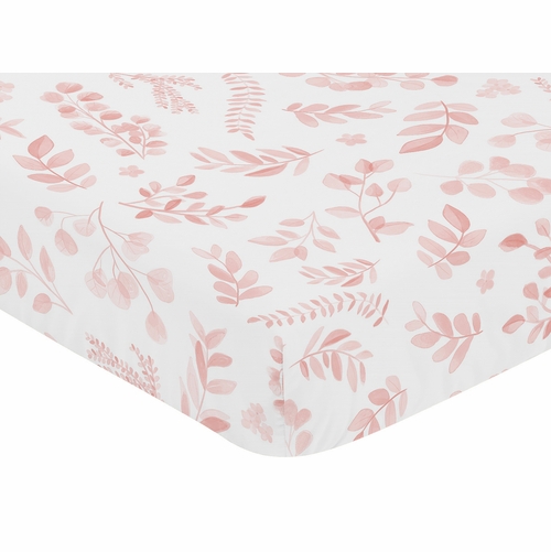 Botanical Blush Pink Collection Crib Sheet - alt image 2