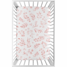Botanical Blush Pink Collection Mini Crib Sheet