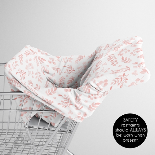 Botanical Blush Pink Collection Multi Use Baby Car Seat and Nursing Cover - alt image 3