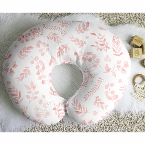 Botanical Blush Pink Collection Nursing Breastfeeding Pillow Cover - alt image 4