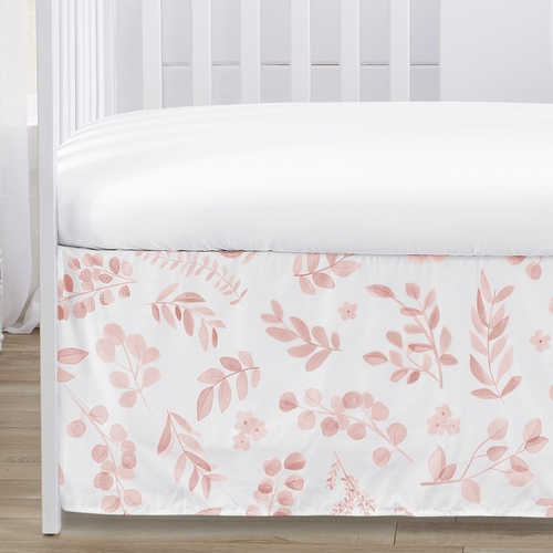 Botanical Blush Pink Collection Sweet Jojo Designs 6 Piece Crib Bedding + BreathableBaby Breathable Mesh Liner - alt image 4