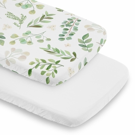 Botanical Collection 2 Pack Baby Bassinet Fitted Sheets