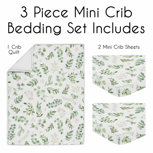 Botanical Collection 3 Piece Mini Crib Bedding Set - alt image 1