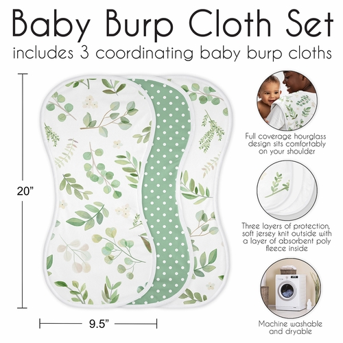 Botanical Collection Absorbent Burp Cloths - 3 Pack Set - alt image 5
