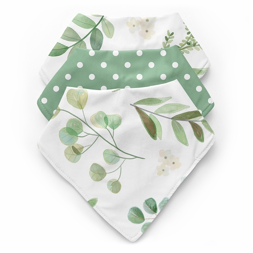 Botanical Collection Fabric Bandana Baby Bibs - 3 Pack Set