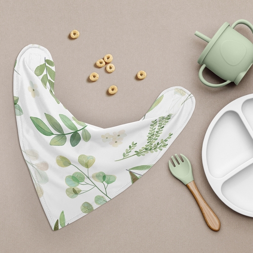 Botanical Collection Fabric Bandana Baby Bibs - 3 Pack Set - alt image 1