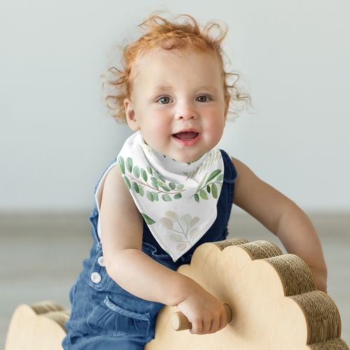 Botanical Collection Fabric Bandana Baby Bibs - 3 Pack Set - alt image 3