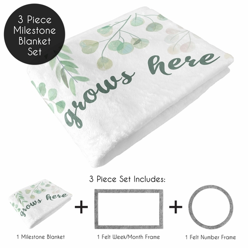 Botanical Collection Monthly Milestone Baby Blanket - alt image 1