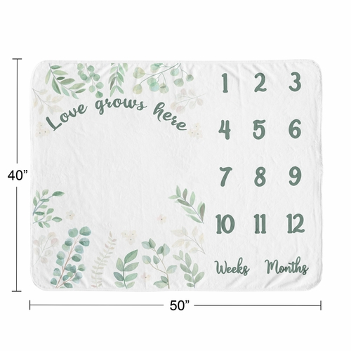Botanical Collection Monthly Milestone Baby Blanket - alt image 3