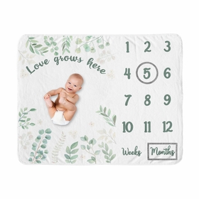Botanical Collection Monthly Milestone Baby Blanket