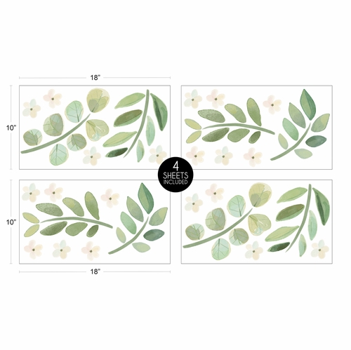 Botanical Collection Peel and Stick Wall Decal Stickers - Set of 4 Sheets - alt image 3