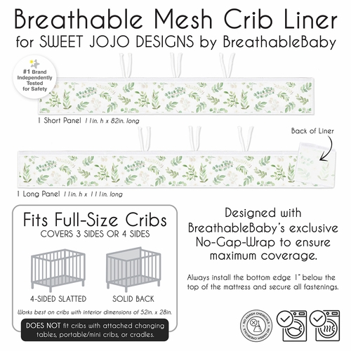 Botanical Collection Sweet Jojo Designs + BreathableBaby Breathable Mesh Crib Liner - alt image 5