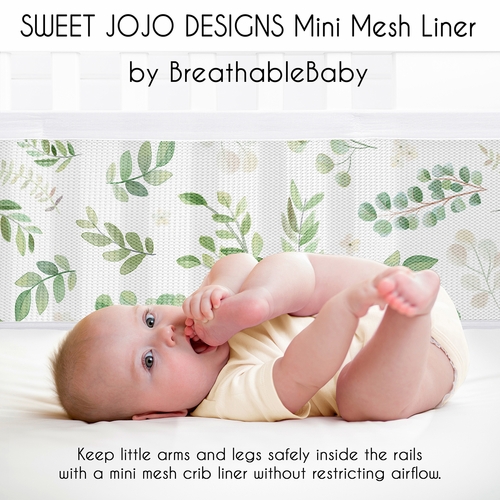Botanical Collection Sweet Jojo Designs + BreathableBaby Breathable Mini Mesh Crib Liner Anti Bumper Pad - alt image 1