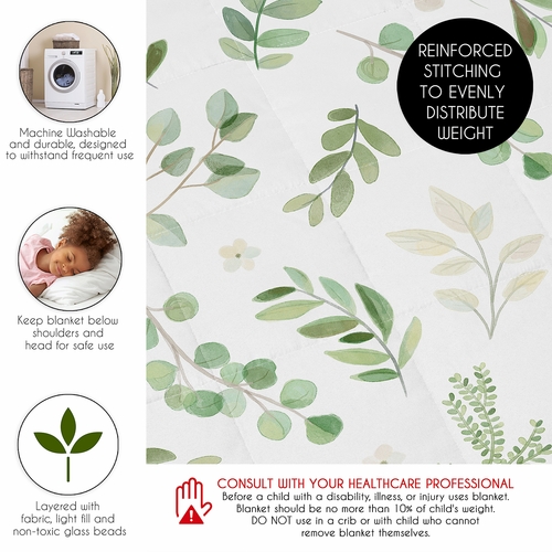 Botanical Collection Toddler 5lbs Weighted Blanket for Kids - alt image 5