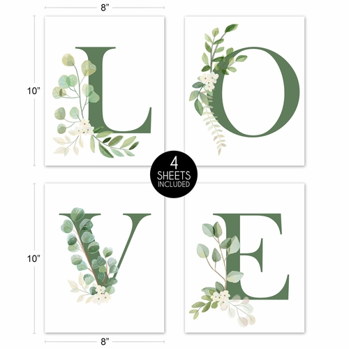 Botanical Collection Wall Art Prints - Set of 4 - Love - alt image 4