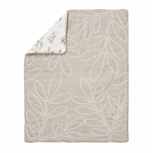 Botanical Leaf Linen Collection 5 Piece Crib Bedding - alt image 3