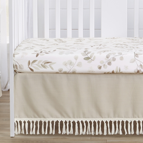 Botanical Leaf Linen Collection 5 Piece Crib Bedding - alt image 5