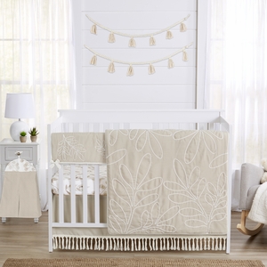 Botanical Leaf Linen Collection 5 Piece Crib Bedding