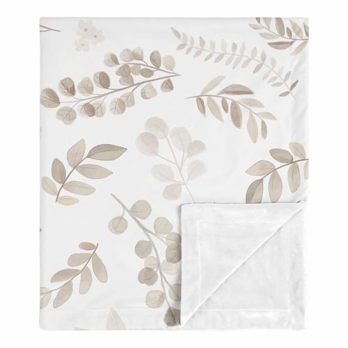 Botanical Leaf Linen Collection Baby Blanket