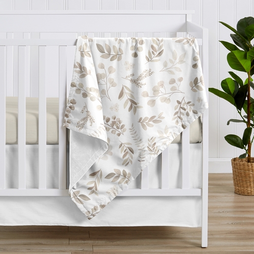 Botanical Leaf Linen Collection Baby Blanket - alt image 1