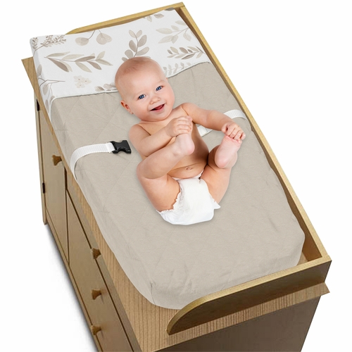 Botanical Leaf Linen Collection Changing Pad Cover - alt image 2