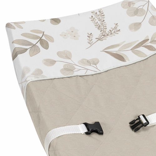 Botanical Leaf Linen Collection Changing Pad Cover - alt image 3