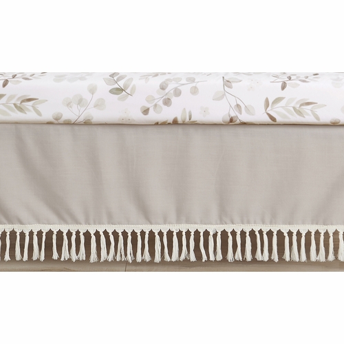 Botanical Leaf Linen Collection Crib Bed Skirt
